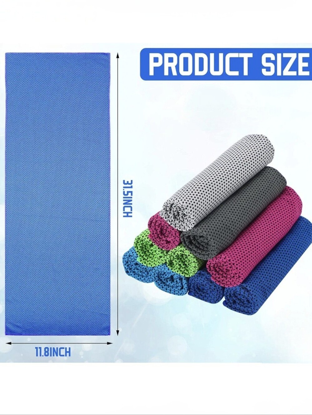 Cooling Mesh Dark Blue Sports Towel - Picture 2 of 6